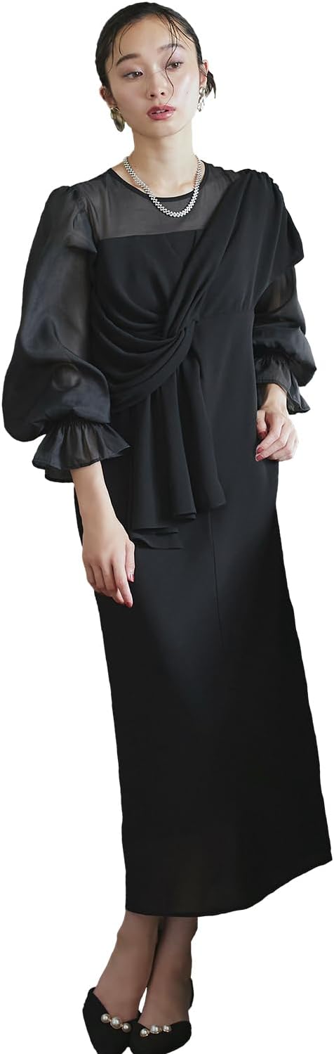 TOGA PULLA ワンピース ブラック イエロー ウール 金ベルト TOGA PULLA